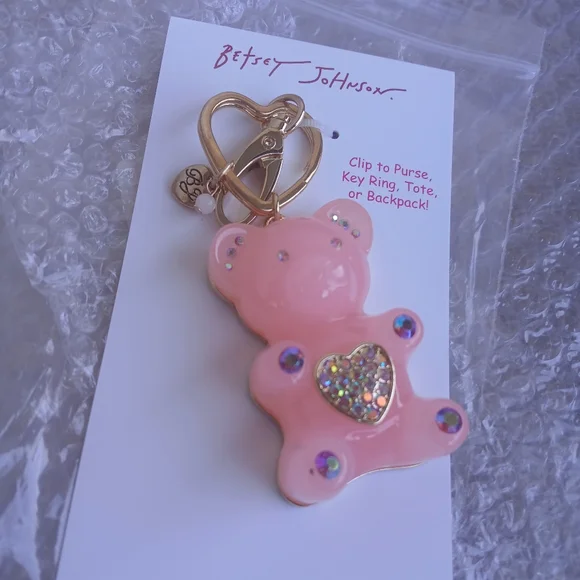 NWT Betsey Johnson Pink Gummy Bear Handbag Charm - Picture 3 of 8